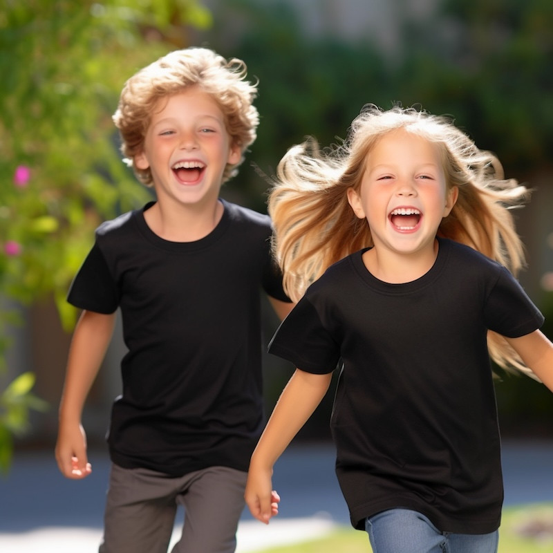 Made in Portugal Organic Cotton Kids T Shirt Oversize Black